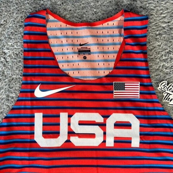 Nike Pro Elite Team USA Track Singlet Size Small TALL Men Red Blue AO8502-XXX - Picture 3 of 6